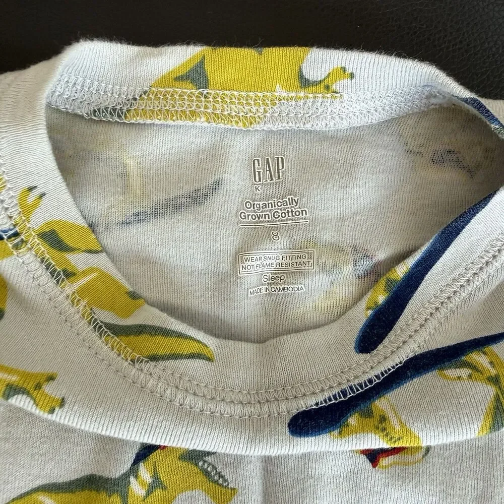 Kids Size 8 Pajamas Lot Of 5 Sets Sports Dinosaur Gap Cotton Angel Dear Viscose